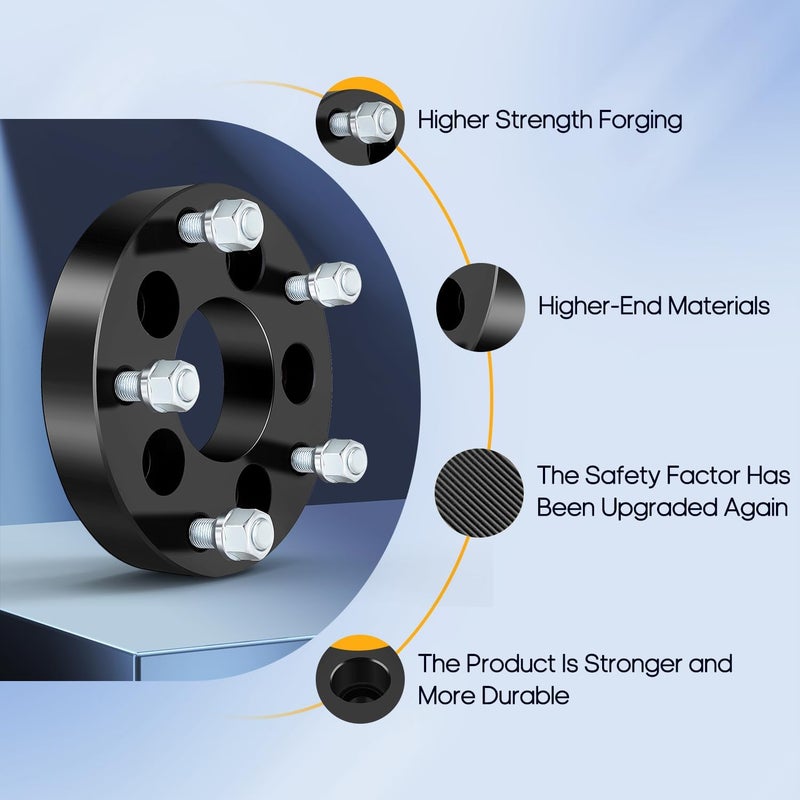 OCPTY 2PCS 5x4.5 to 5x5.5 Wheel Spacers 1.25" Wheel Adapters 1/2" Studs 73mm Center fit for 1982-1990 for Ford for Bronco / 1992-2007 for Ford for Crown Victoria / 2007-2011 for Ford for Edge - Image 4